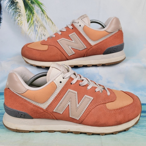 New Balance Shoes - New Balance Women's Sneakers in Coral, Peach, and Beige